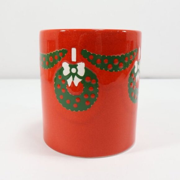 Waechtersbach Christmas Coffee Mug Tea Cup Wreath Red Germany - Picture 4 of 6
